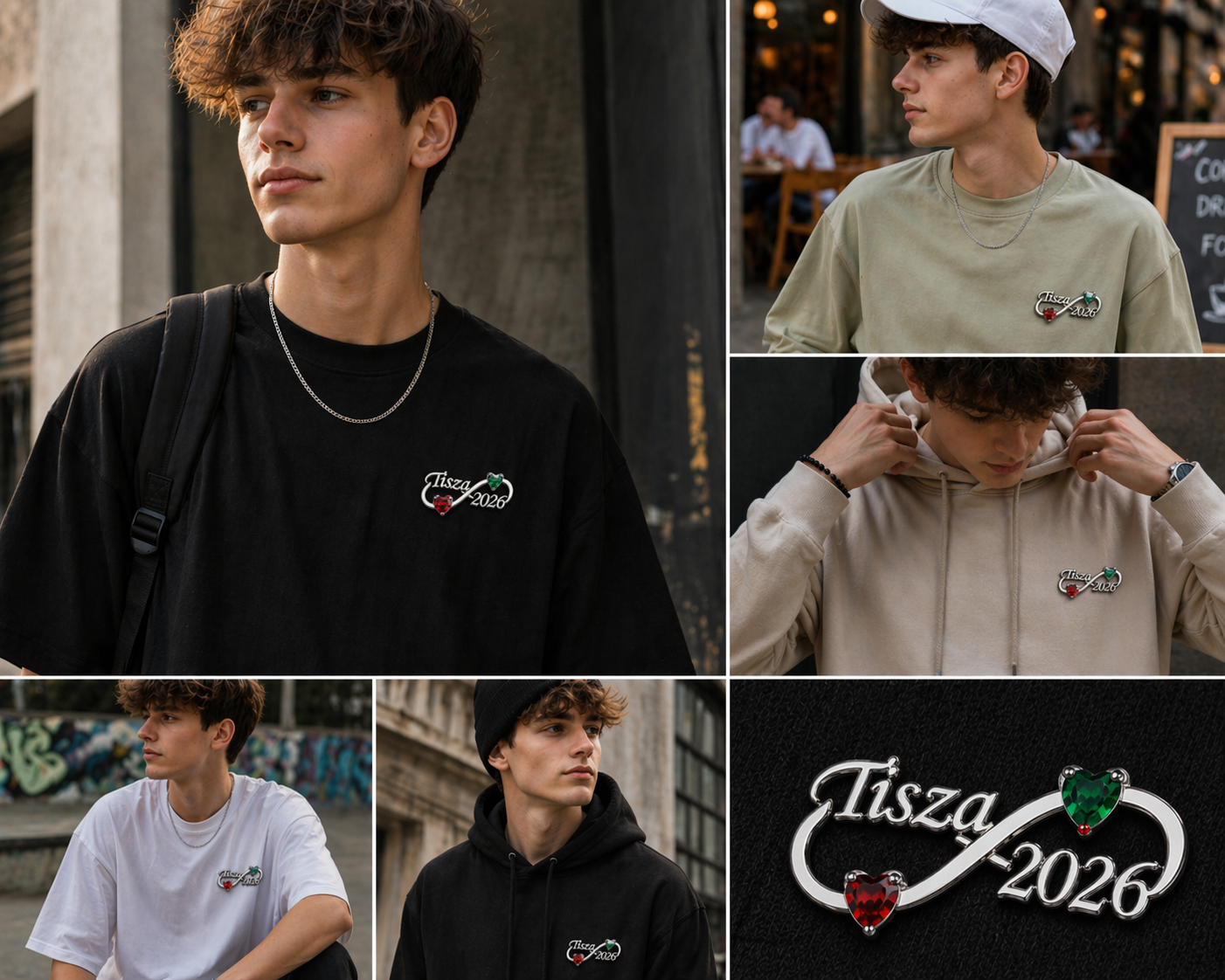 TISZA 2026 kitűző fiatalos ruhával